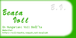 beata voll business card